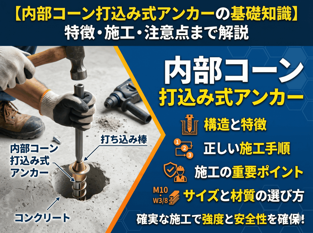 内部コーン打込み式アンカーの基礎知識｜特徴・サイズ選定から正しい施工手順・注意点まで徹底解説