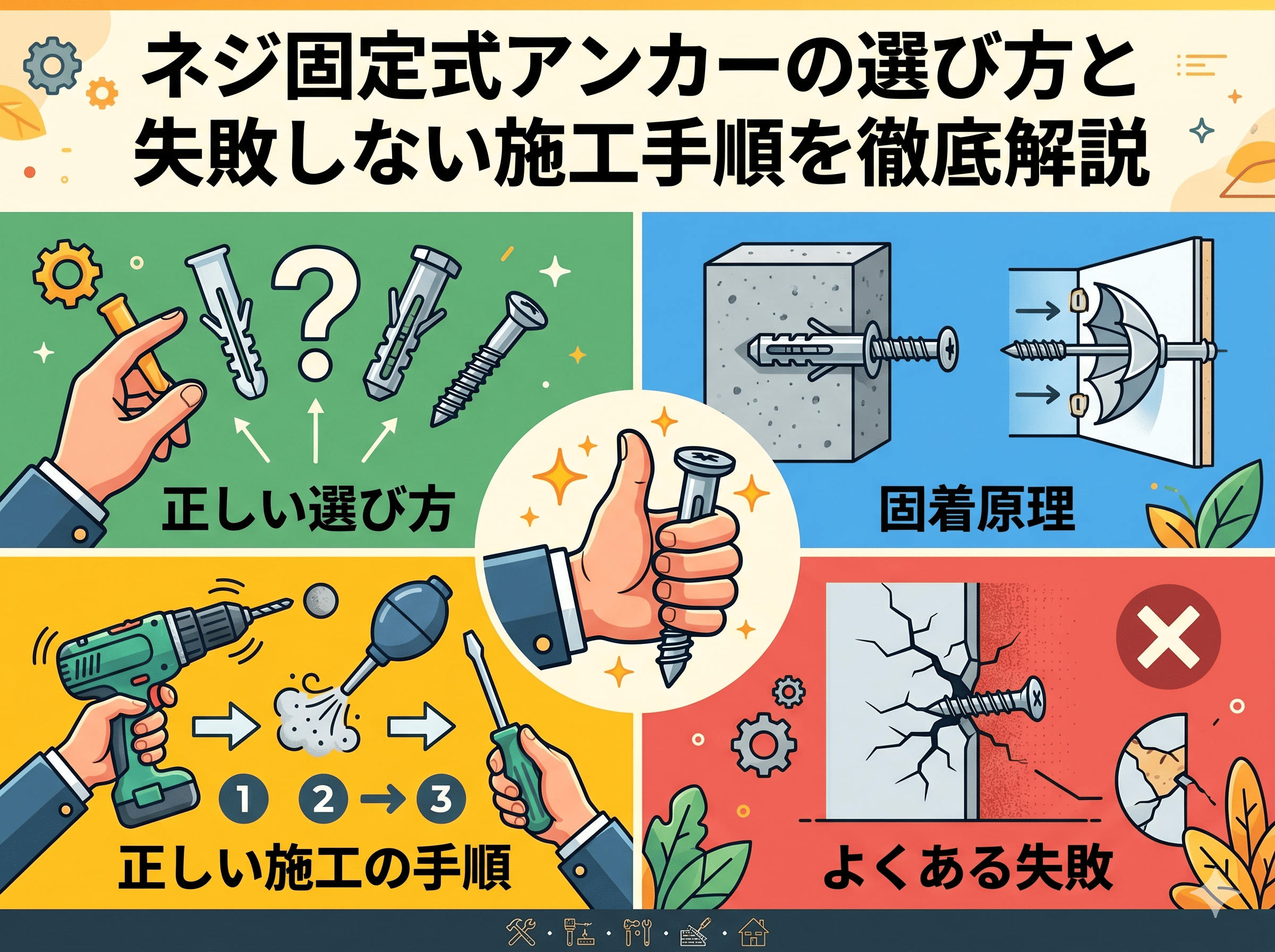 ネジ固定式アンカー（ネジ式アンカー）の選び方と失敗しない施工手順を徹底解説