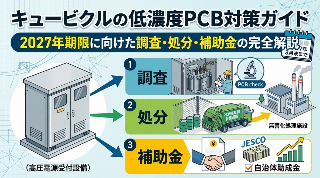 キュービクルの低濃度PCB対策ガイド｜2027年期限に向けた調査・処分・補助金の完全解説