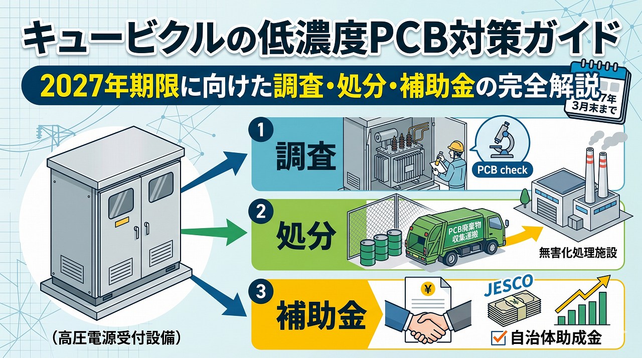 キュービクルの低濃度PCB対策ガイド｜2027年期限に向けた調査・処分・補助金の完全解説