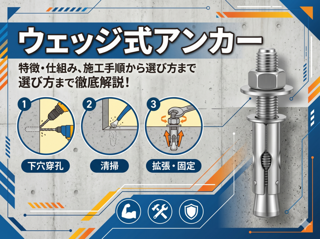 ウェッジ式アンカーとは？特徴や仕組み、正しい施工手順から選び方まで徹底解説！