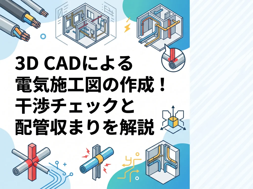 3D CADによる電気施工図の作成！干渉チェックと配管収まりを解説