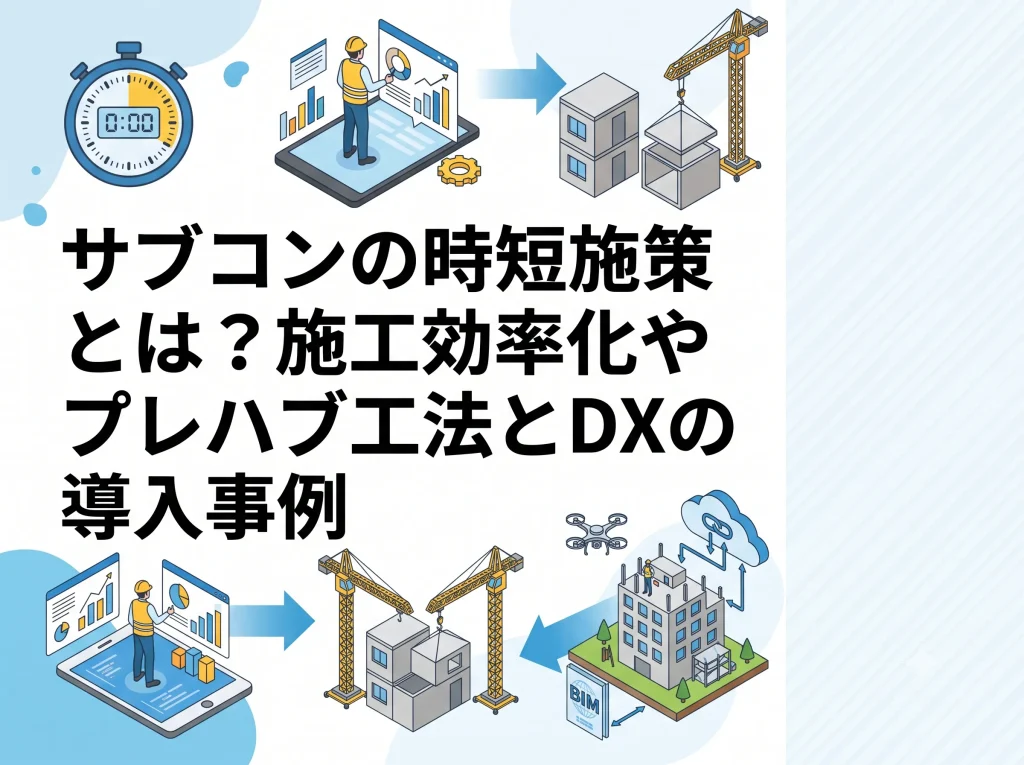 サブコンの時短施策とは？施工効率化やプレハブ工法とDXの導入事例