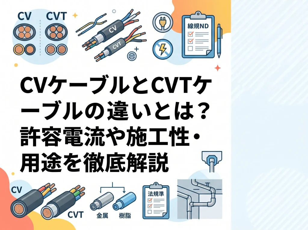 CVケーブルとCVTケーブルの違いとは？許容電流や施工性・用途を徹底解説