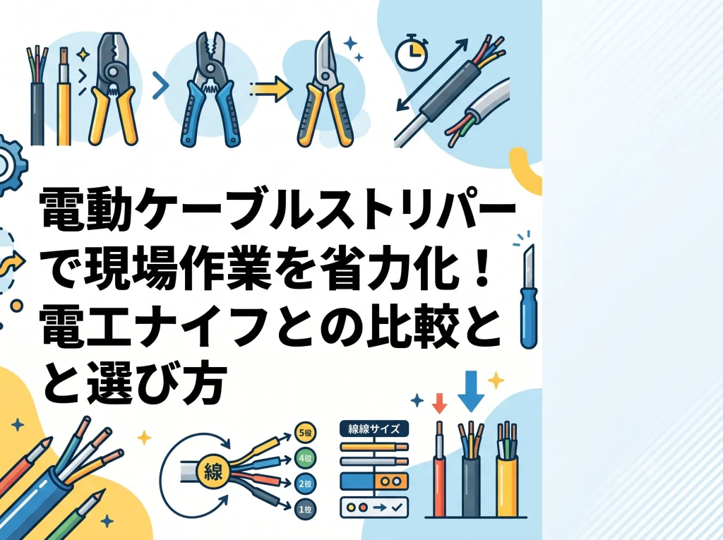 電動ケーブルストリッパーで現場作業を省力化！電工ナイフとの比較と選び方