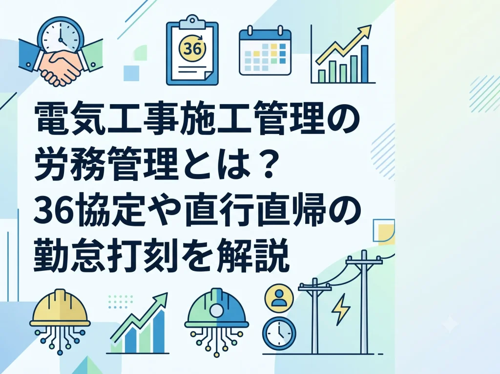電気工事施工管理の労務管理とは？36協定や直行直帰の勤怠打刻を解説