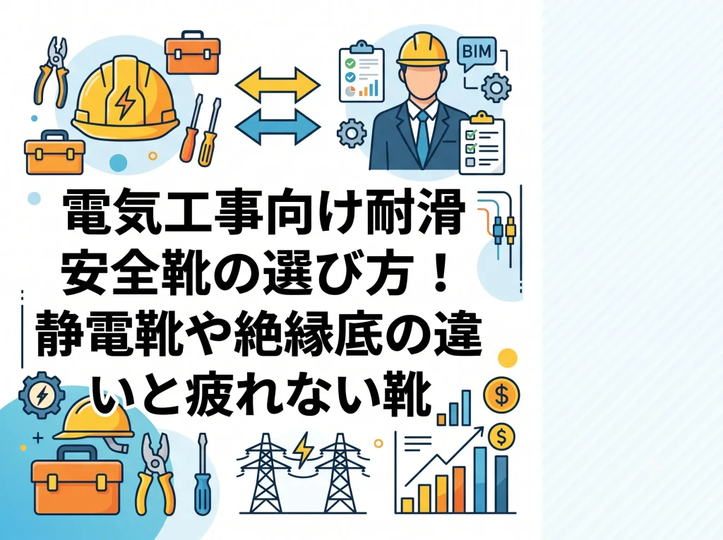 電気工事向け耐滑安全靴の選び方！静電靴や絶縁底の違いと疲れない靴