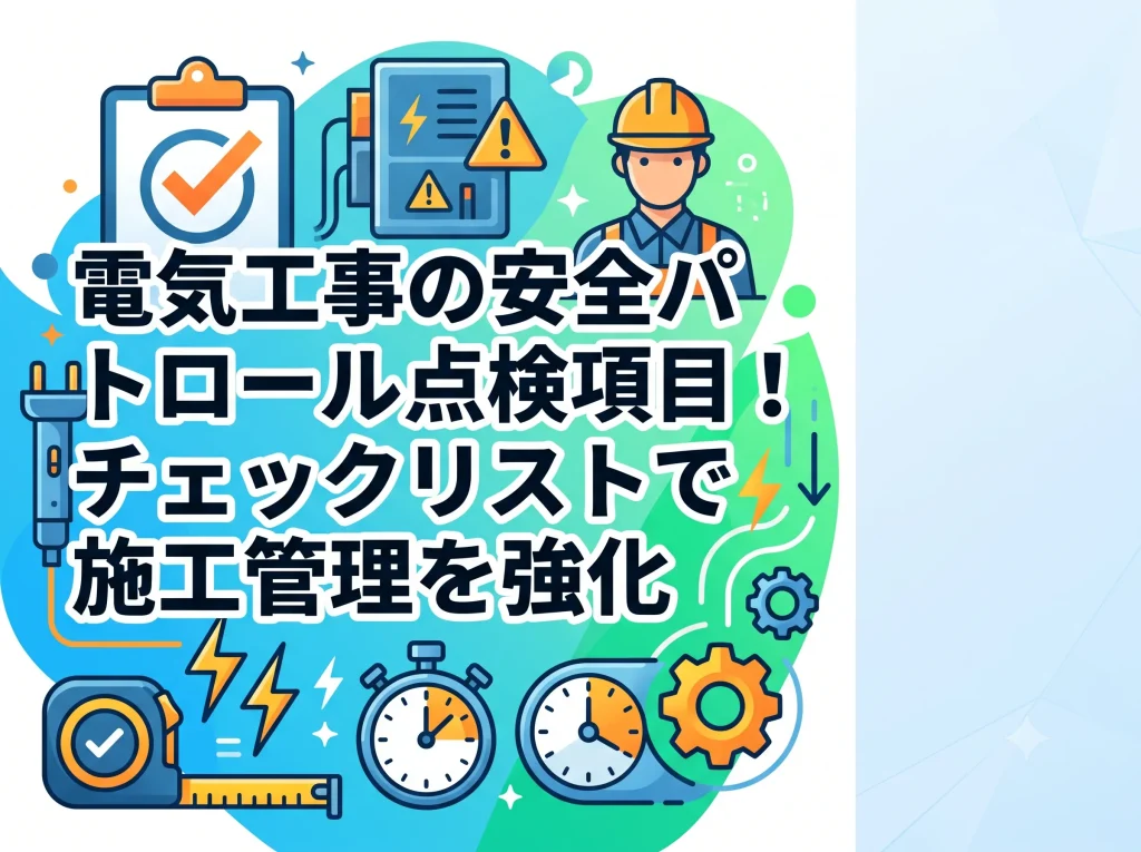 電気工事の安全パトロール点検項目！チェックリストで施工管理を強化