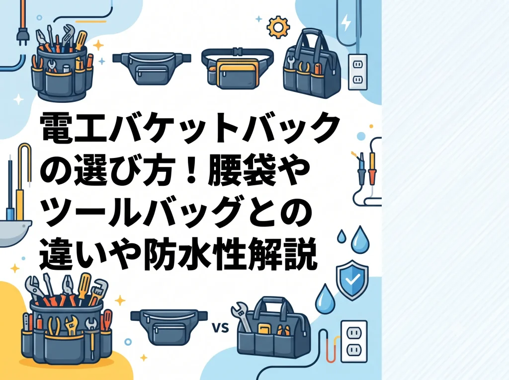 電工バケットバックの選び方！腰袋やツールバッグとの違いや防水性を解説