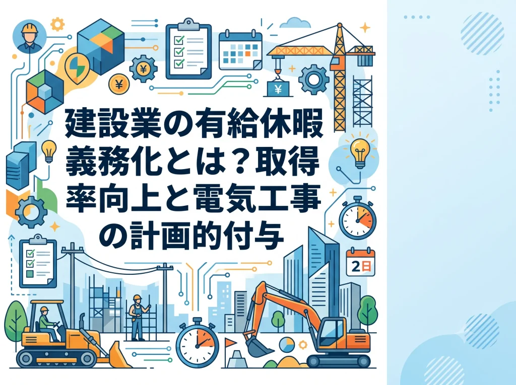 建設業の有給休暇義務化とは？取得率向上と電気工事の計画的付与