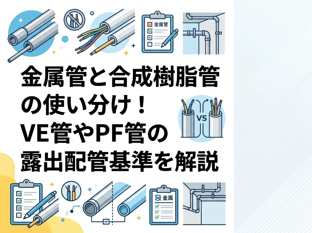 金属管と合成樹脂管の使い分け！VE管やPF管の露出配管基準を解説