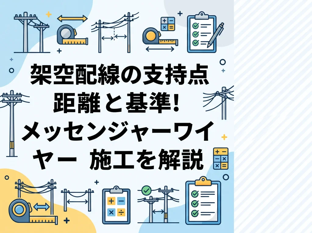 架空配線の支持点距離と基準！メッセンジャーワイヤー施工を解説