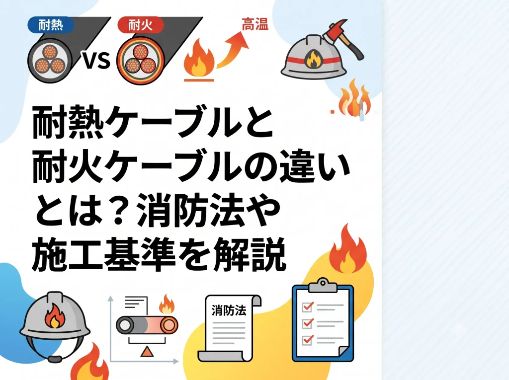 耐熱ケーブルと耐火ケーブルの違いとは？消防法や施工基準を解説